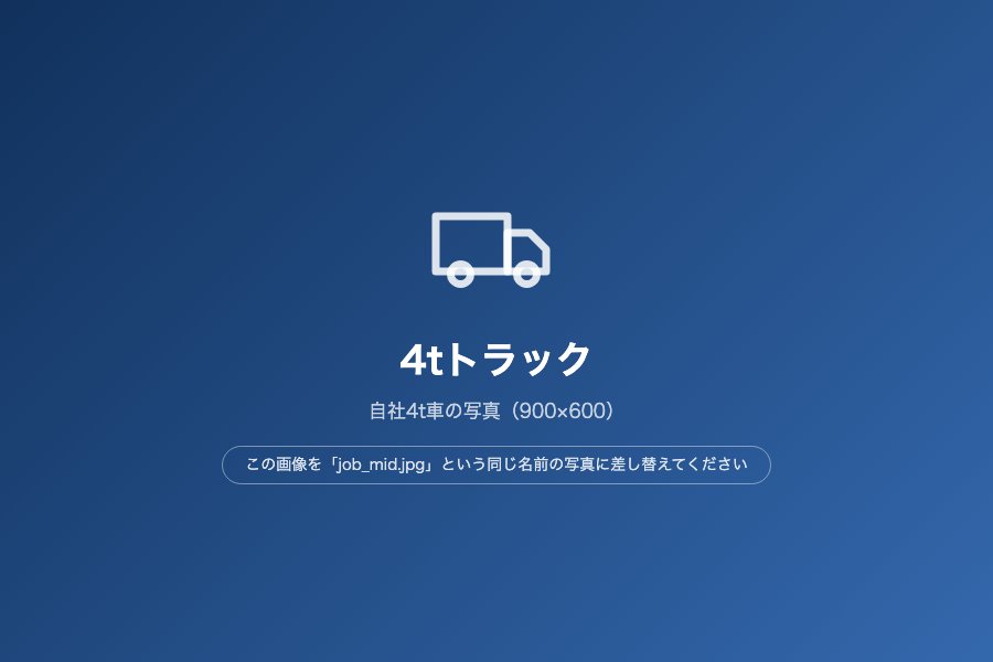 中型・4tトラックドライバーの求人